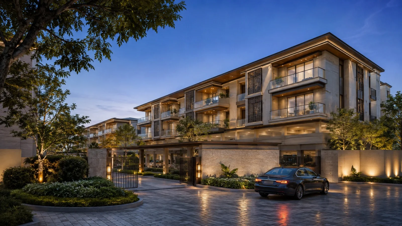 Grand gated entrance of the 4S Sector 88B low-rise community