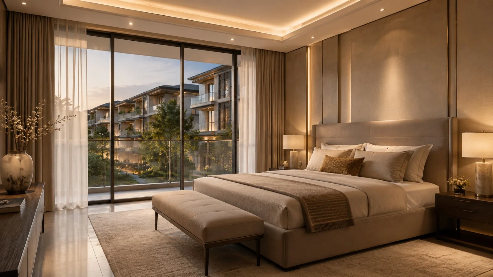 Elegant master bedroom in a 4S Sector 88B residence